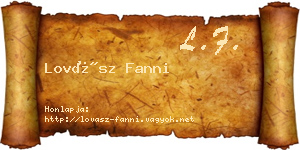 Lovász Fanni névjegykártya